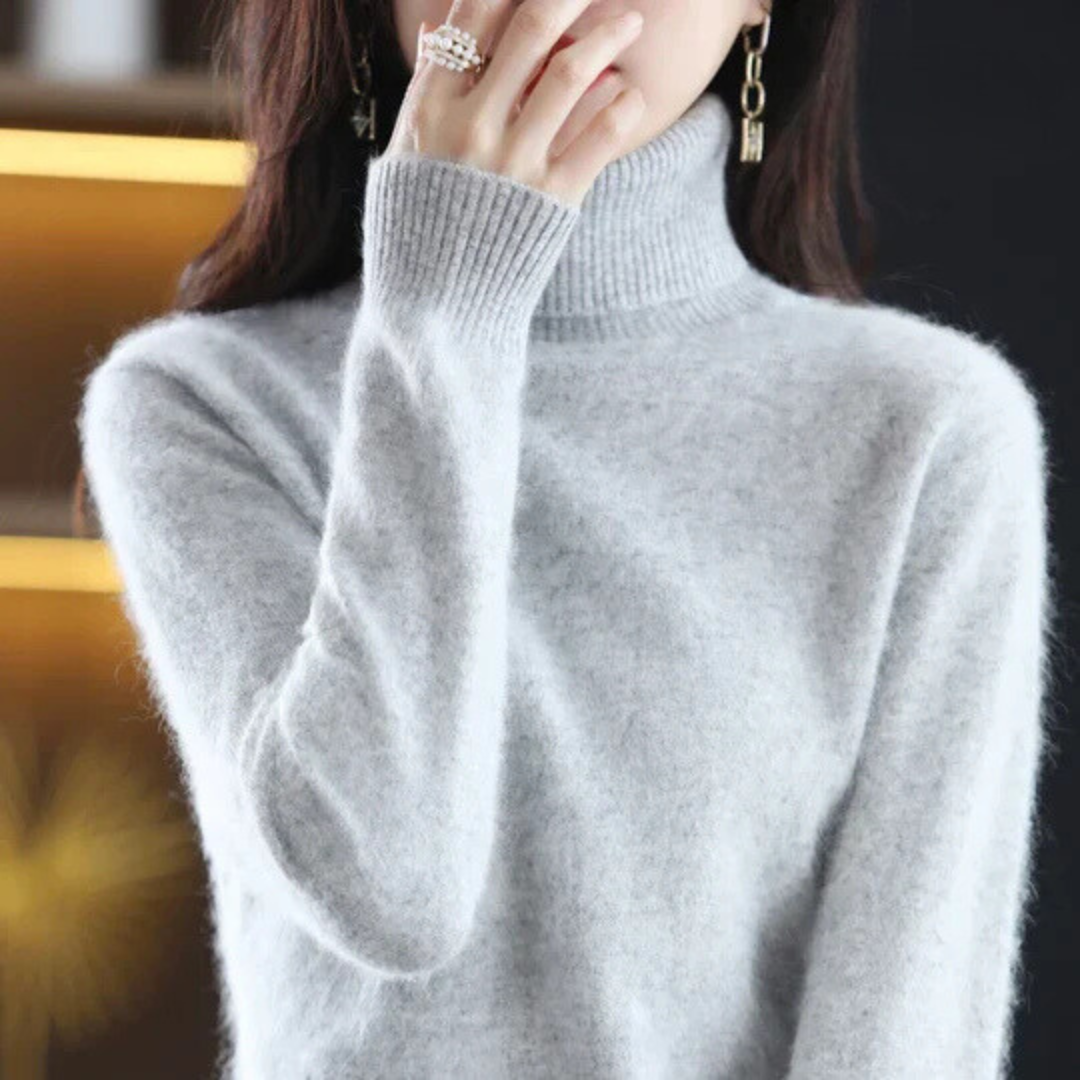 Variant image for Cashmere Sweater, High Neck Design, Flattering Fitted Style-67