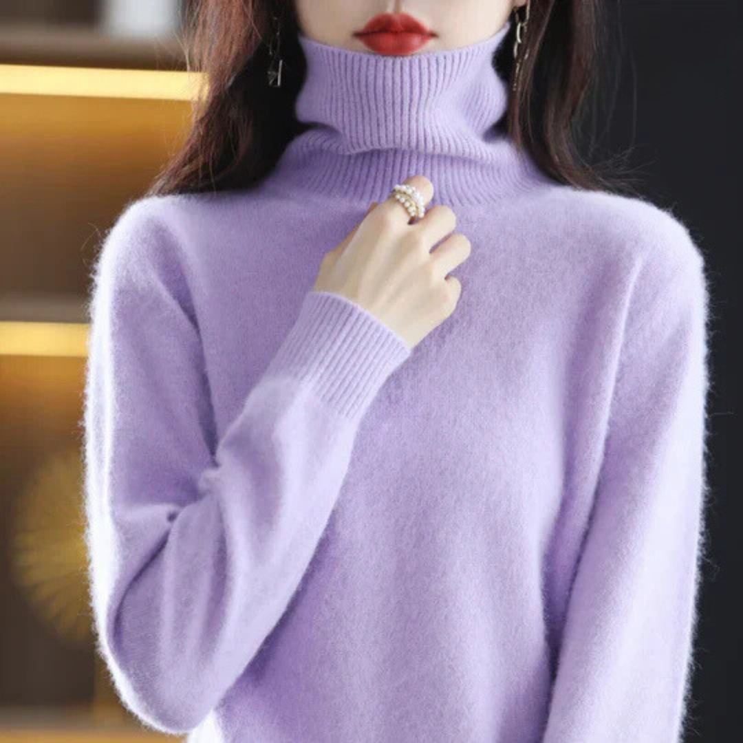 Variant image for Cashmere Sweater, High Neck Design, Flattering Fitted Style-73