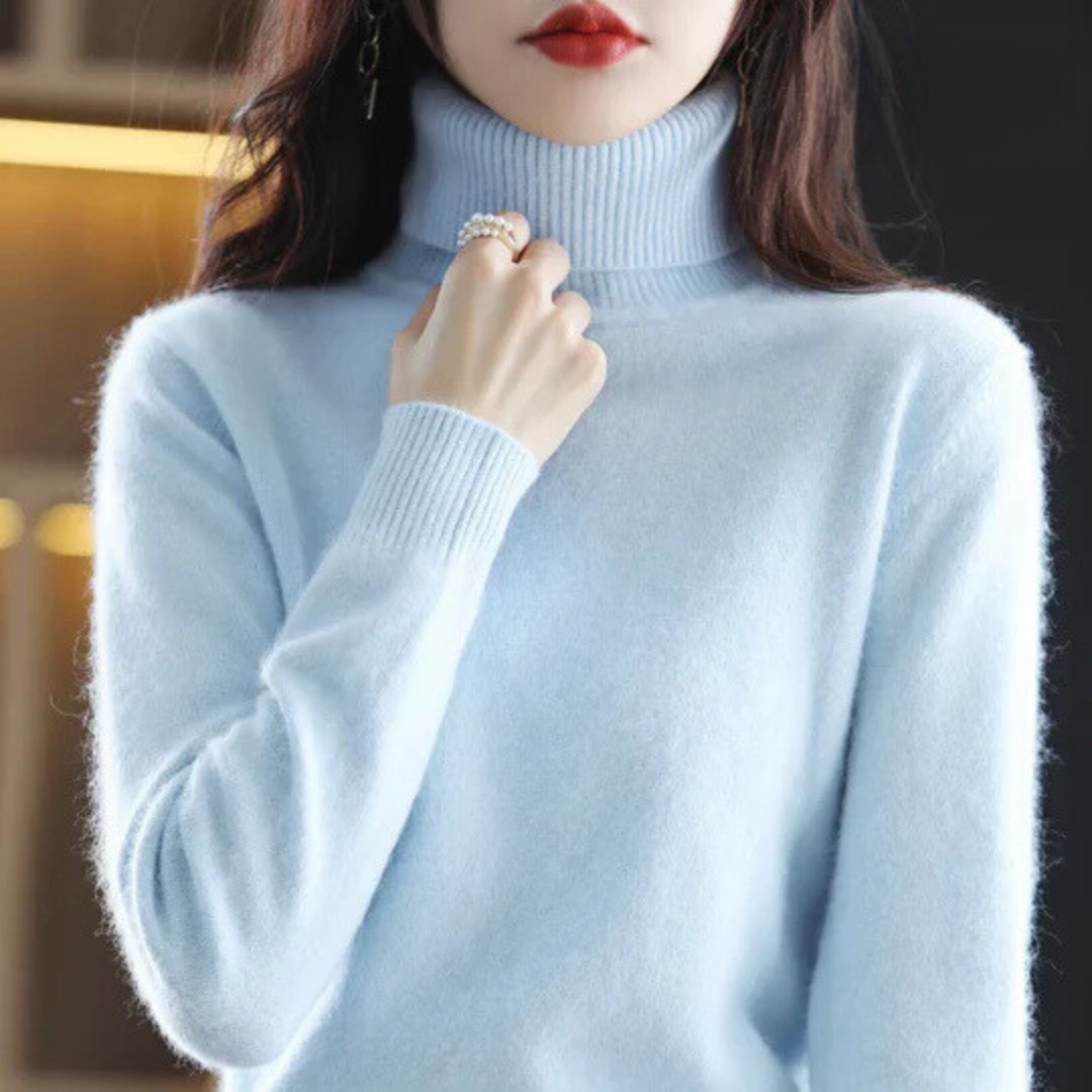 Variant image for Cashmere Sweater, High Neck Design, Flattering Fitted Style-79