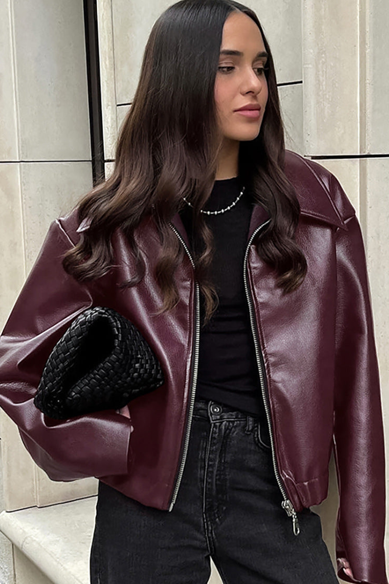 Oversized Leather Jacket, Women’s Outerwear, Premium Genuine Leather-3