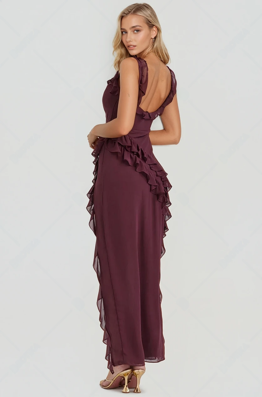 Women's Elegant Ruffle Cocktail Dress - Modistia