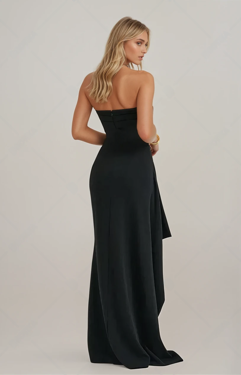 Black Maxi Dress, Long Dress, Elegant Off-Shoulder Design