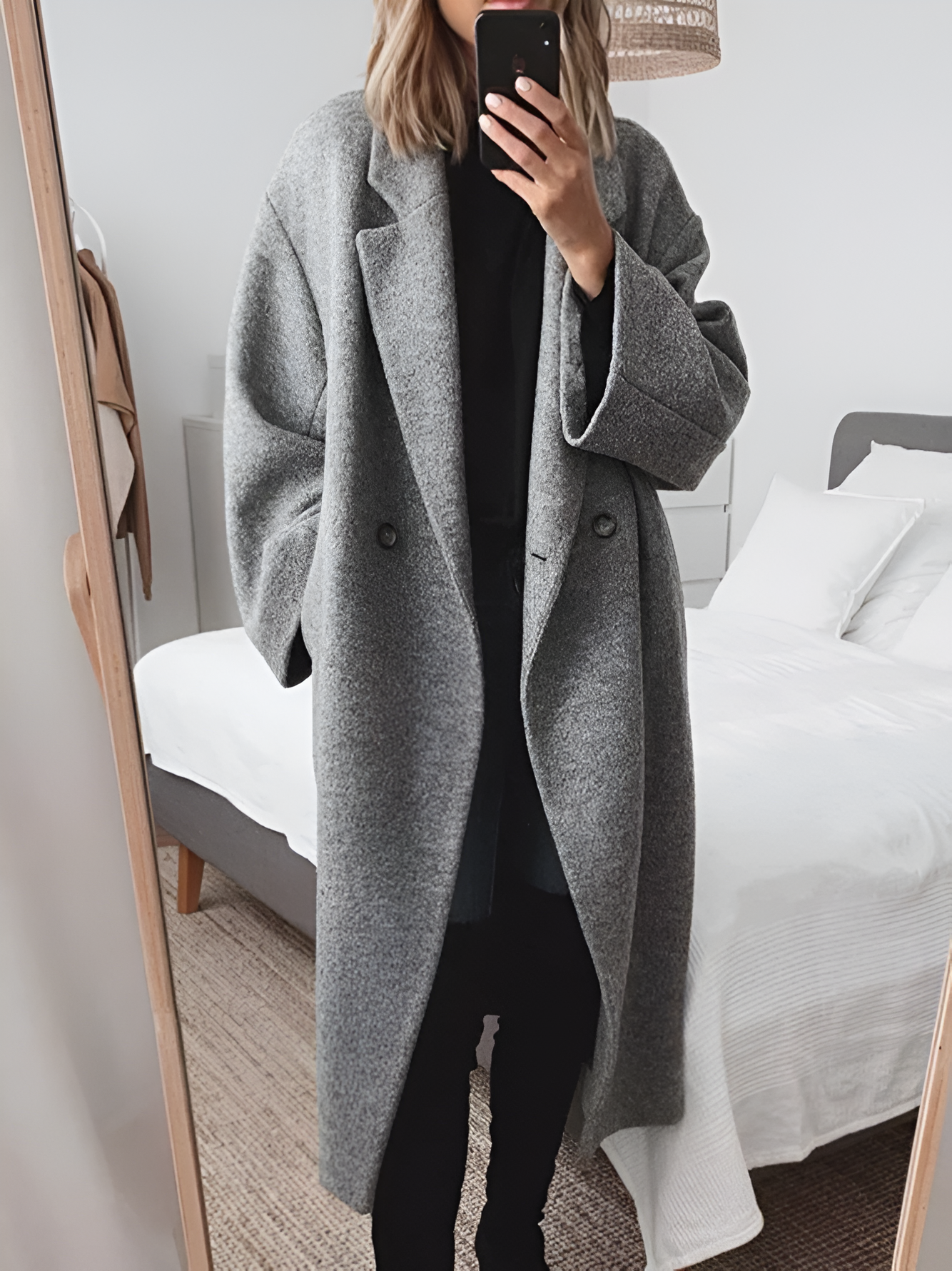 Variant image for Winter Coat, Women's Maxi Jacket, Loose Fit Wool-1