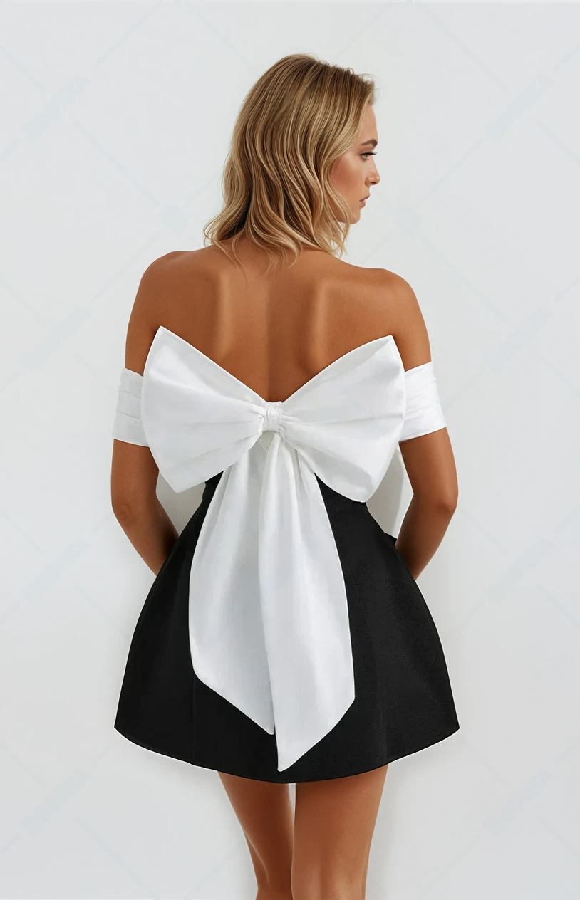 Women's Ribbon Mini Dress - Modistia