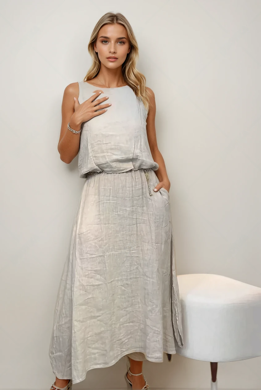 Chic Sleeveless Vest & Skirt Set – Effortless Casual Elegance