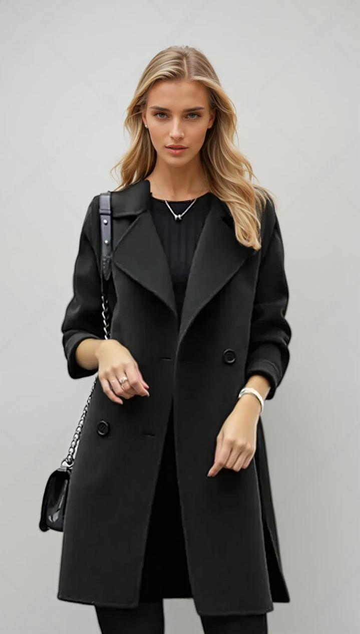 Women's Wool Coat, Winter Outerwear, Elegant and Warm