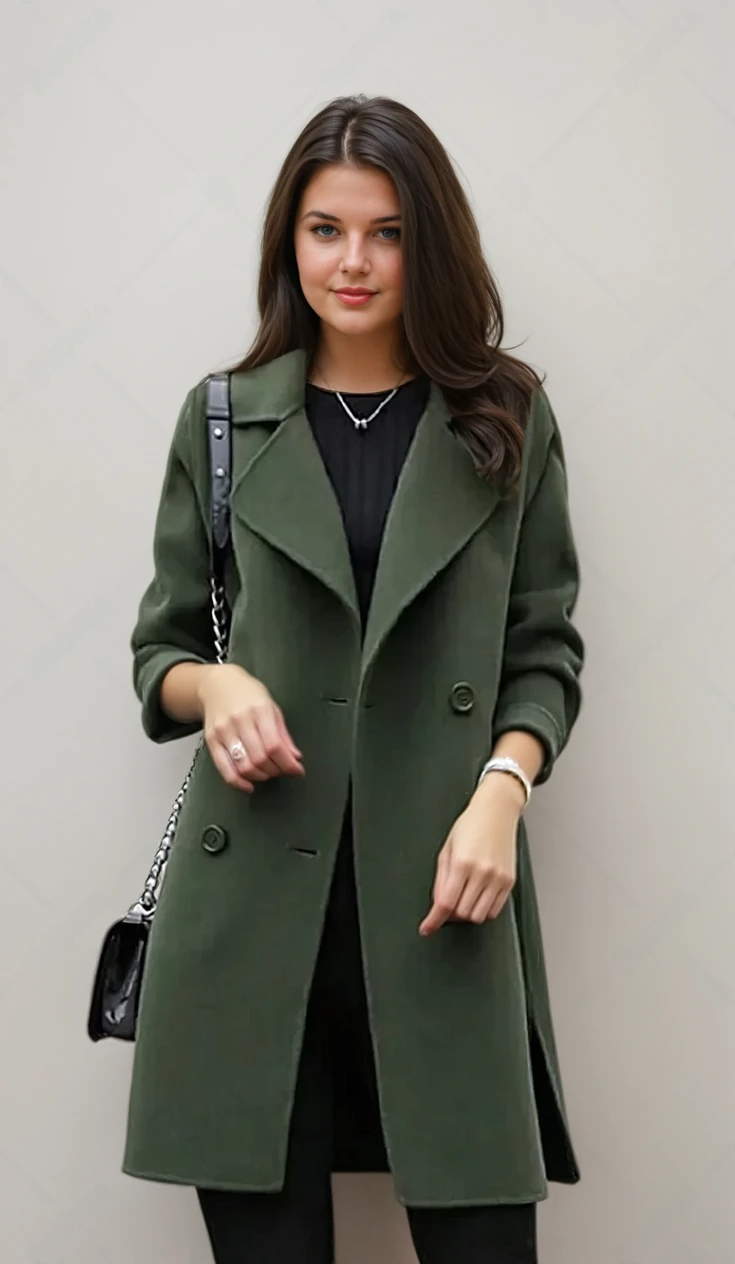 Women's Wool Coat, Winter Outerwear, Elegant and Warm