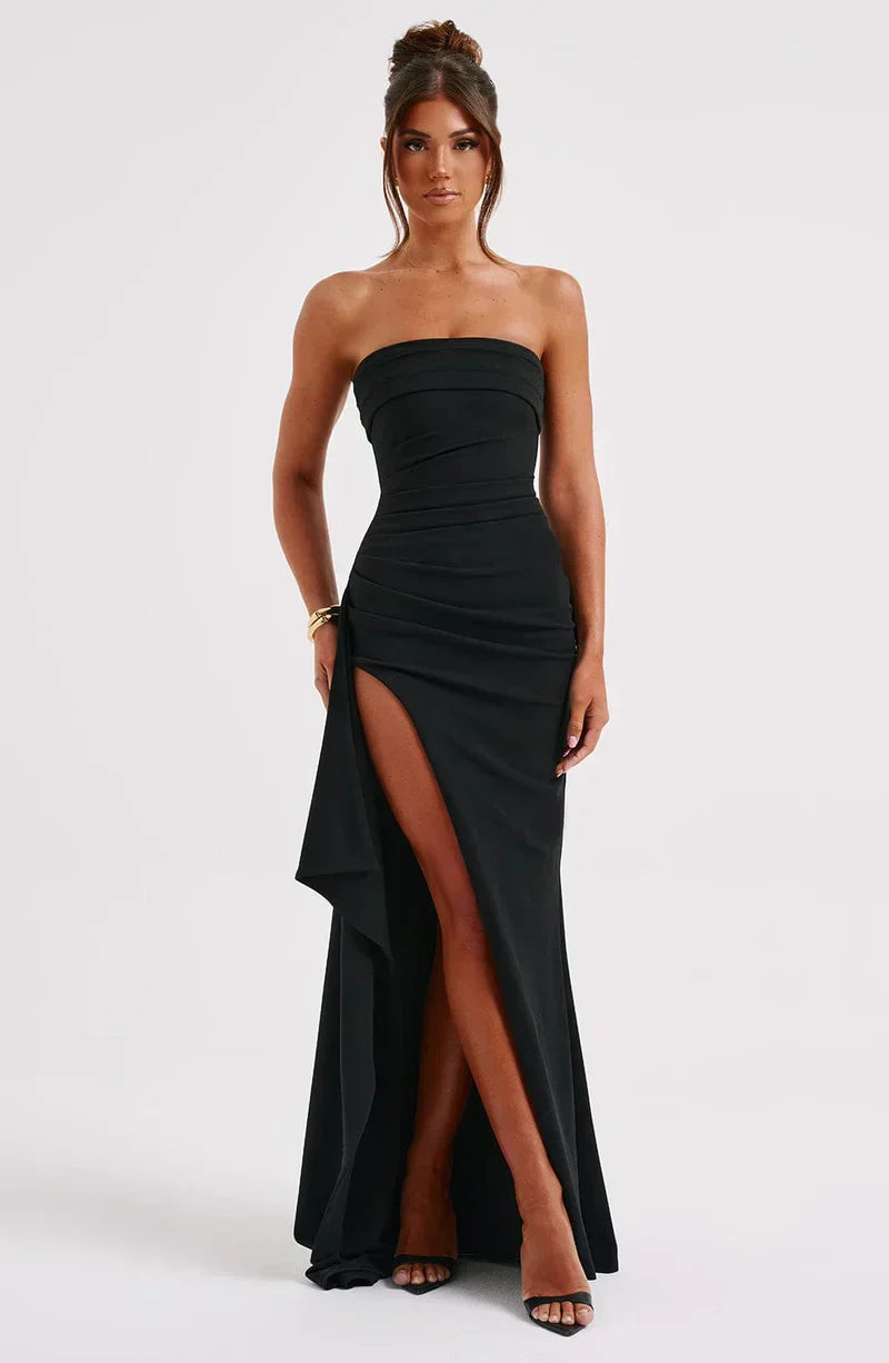 Variant image for Black Maxi Dress, Long Dress, Elegant Off-Shoulder Design-5